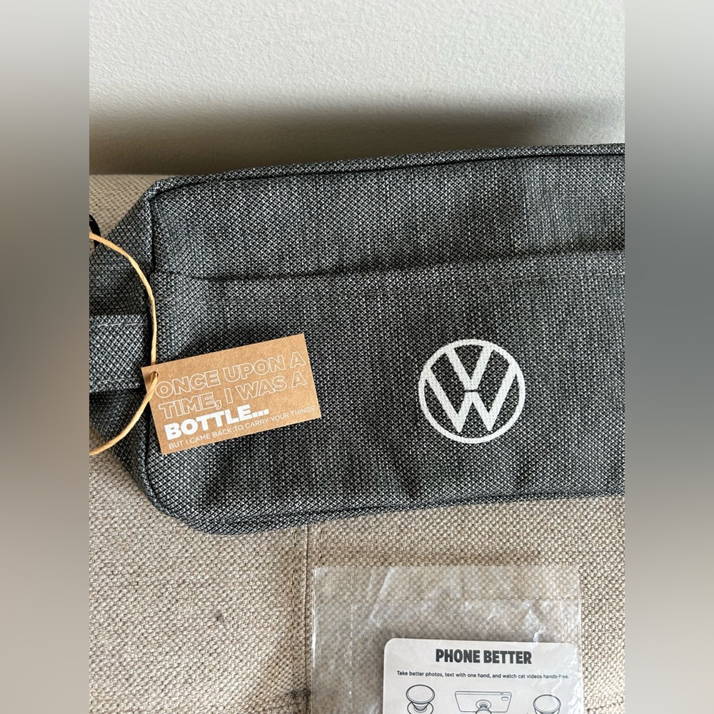Genuine Volkswagen Grey Pencil Case/Pouch Bag & Phone Grip Stand Popsocket - Picture 3 of 3